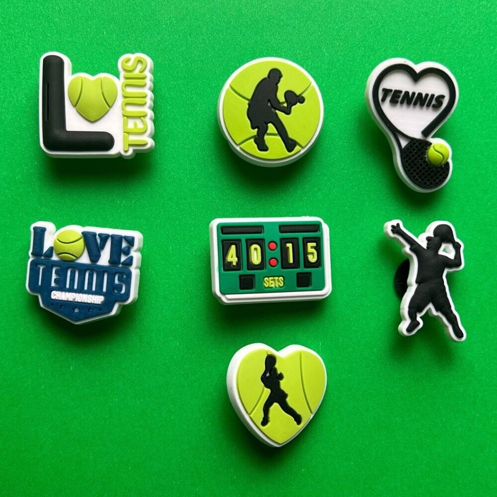 Tennis Crocs Shoe Charms Set of 7 - jibbitz Charms